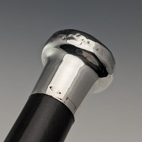 約 1925 年英國復古男手杖純銀圓柄黑軸 86 厘米